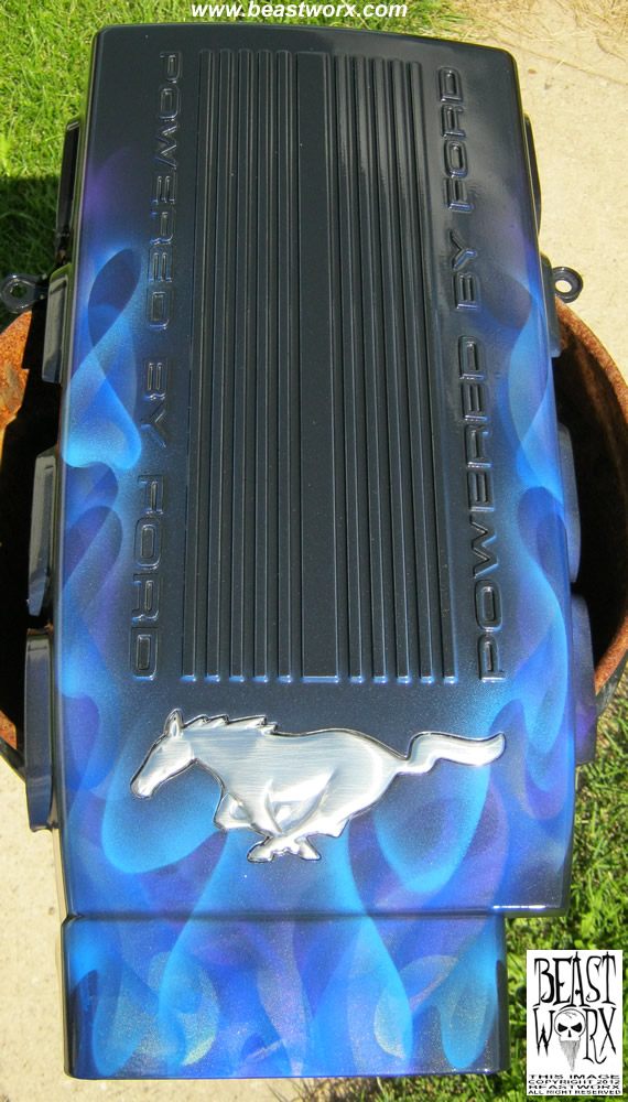 &quot;True Fire&quot; Flame Job on Mustang Intake Cover...